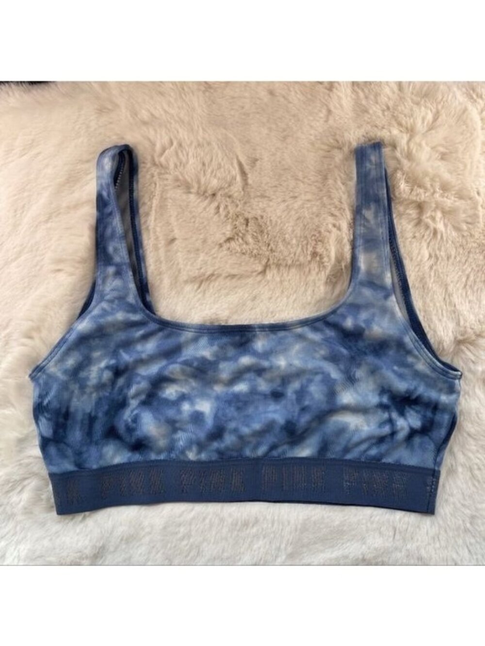 Victoria's Secret VS Pink Blue Tie Dye Sports Bra Sz Medium